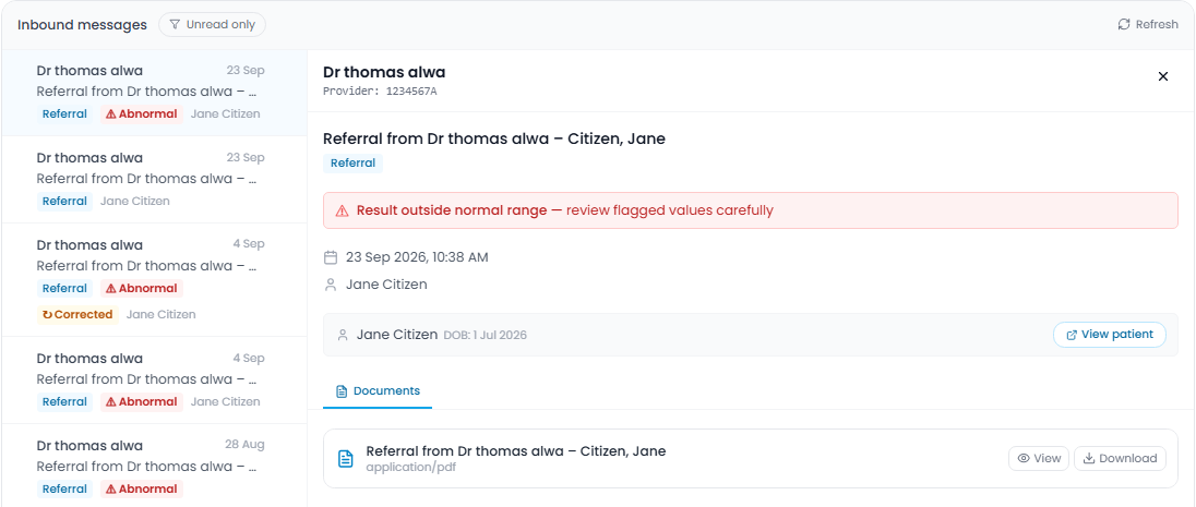 The HealthLink Inbox